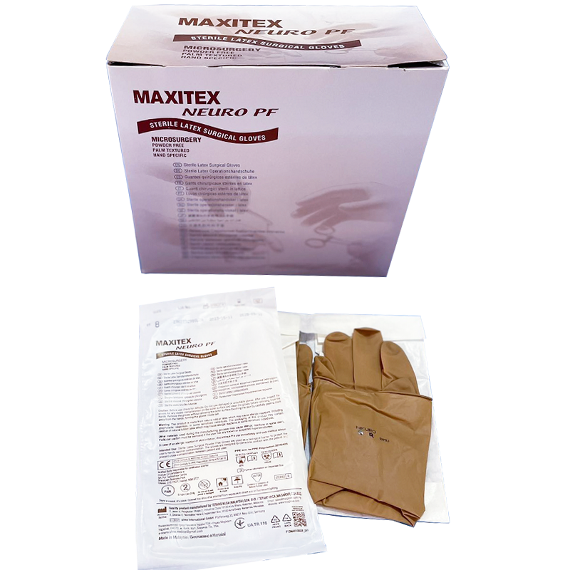 Maxitex Neuro PF,Стер. Лат. Хір. неопудрені рукавички мікрохірургічні р. 8.5